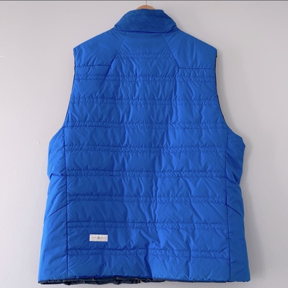 Lululemon men’s blue and navy reversible puffer mock neck zip up vest jacket - Picture 2 of 10